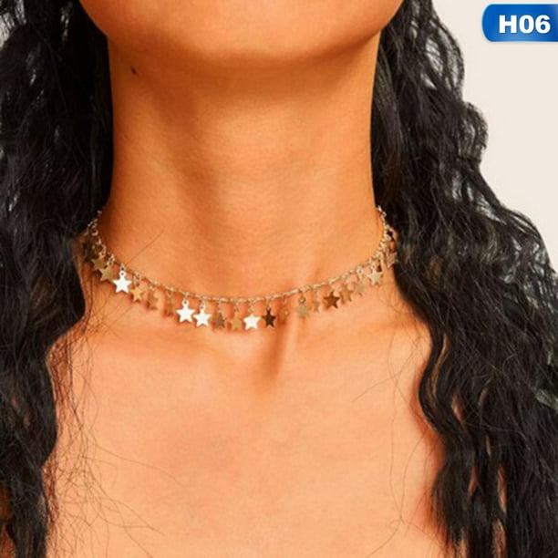 Star Pendant Necklace Collar Choker Chain Necklace Women Jewelry Accessories SL Star Pendant Necklace Collar Choker Chain Necklace Women Jewelry Accessories SL